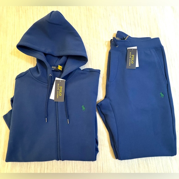 Polo Ralph Lauren Double Knit Tech Fleece Jogger Sweatsuit Blue